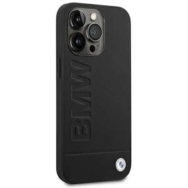 Case BMW BMHCP14XSLLBK iPhone 14 Pro Max 6.7 ’black / black Leather Stamp - Cell phone cases and covers<<<HurtelXML