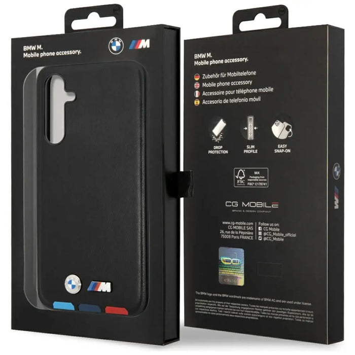 Case BMW BMHCSA5422PTDK A54 black/black Leather Stamp Tricolor - Cell phone cases and covers<<<HurtelXML