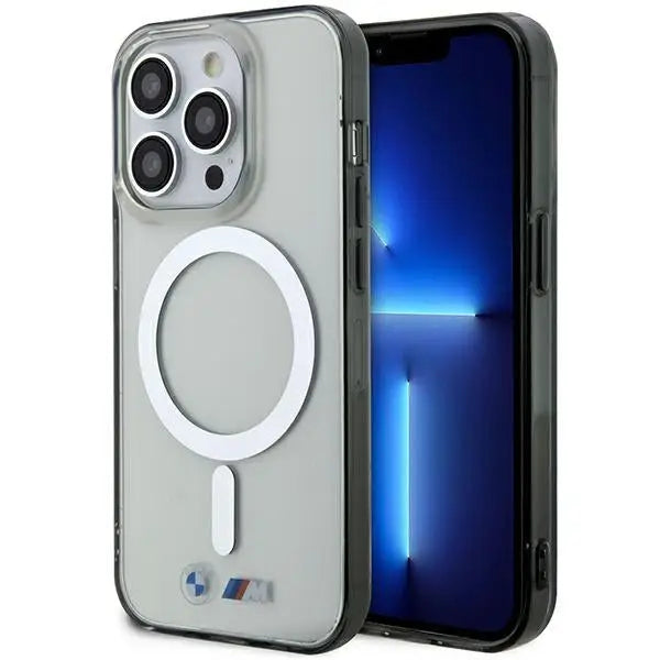 Case BMW BMHMP14LHCRS iPhone 14 Pro 6.1’’ transparent hardcase Silver Ring MagSafe - Cell phone cases