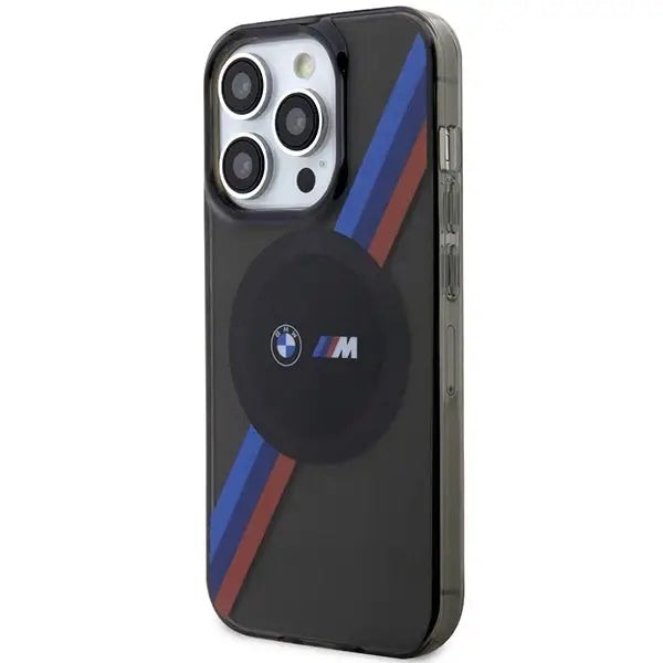 Case BMW BMHMP14LHDTK iPhone 14 Pro 6.1’’ grey/grey Tricolor Stripes MagSafe - Cell phone cases and covers<<<HurtelXML