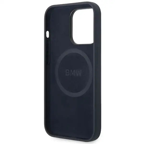 Case BMW BMHMP14LSILNA iPhone 14 Pro 6.1’’ navy blue/navy Silicone Metal Logo MagSafe - Cell phone cases