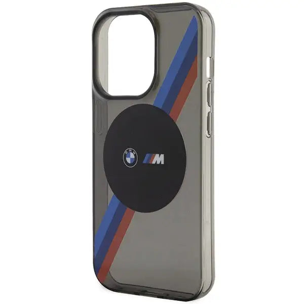 Case BMW BMHMP14XHDTK iPhone 14 Pro Max 6.7’’ grey/grey hardcase Tricolor Stripes MagSafe - Cell phone cases