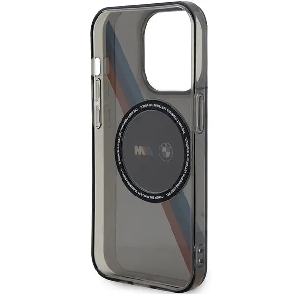 Case BMW BMHMP14XHDTK iPhone 14 Pro Max 6.7’’ grey/grey hardcase Tricolor Stripes MagSafe - Cell phone cases