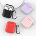 Case for AirPods 2 / AirPods 1 silicone soft case for headphones + keychain carabiner pendant pink (case D) - Cell