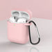 Case for AirPods 2 / AirPods 1 silicone soft case for headphones + keychain carabiner pendant pink (case D) - Cell