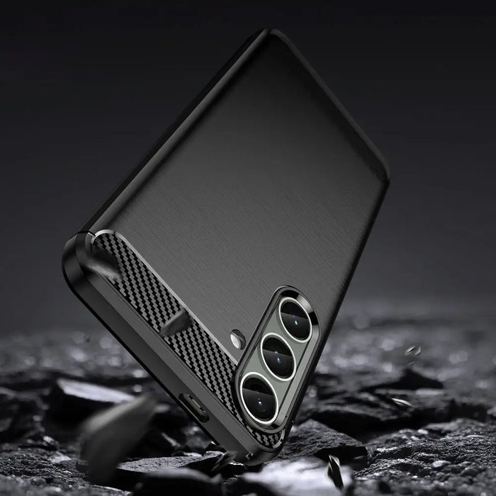 Case for Carbon Case Samsung Galaxy S24+ flexible silicone carbon cover - black - Cell phone cases
