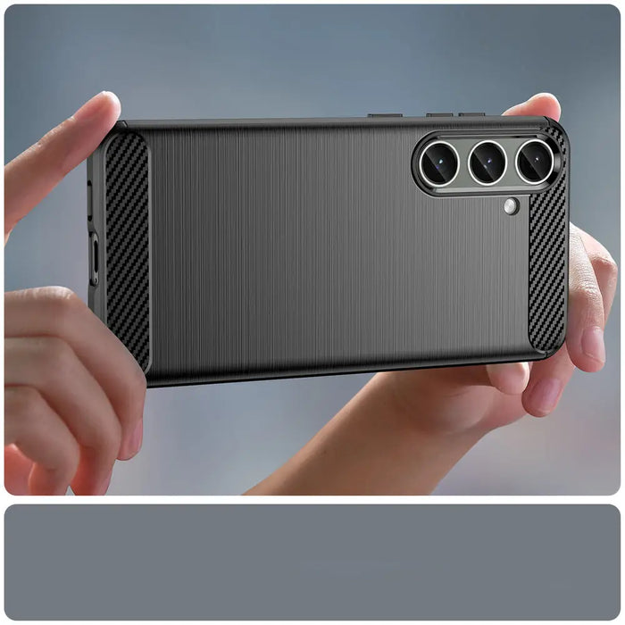 Case for Carbon Case Samsung Galaxy S24+ flexible silicone carbon cover - black - Cell phone cases