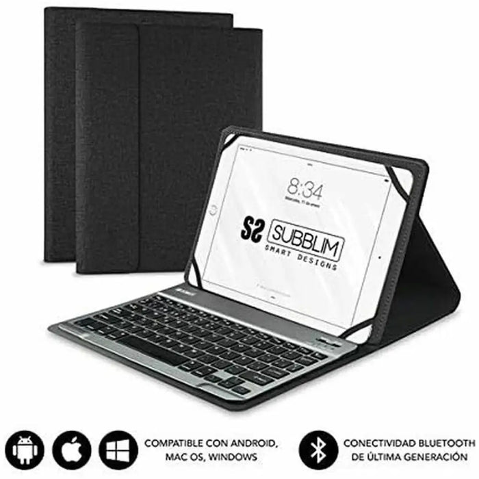 Case for Tablet and Keyboard Subblim SUB-KT2-BT0001 10.1’’ Black Spanish Qwerty QWERTY Bluetooth - Електроника