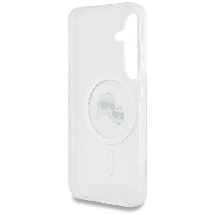 Case Karl Lagerfeld Button Karl & Choupette Heads Printed Logo MagSafe Samsung Galaxy S25 Plus white - Cell phone cases