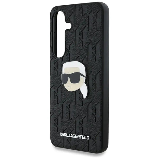 Case Karl Lagerfeld Leather Monogram Pin Logo Karl Head Samsung Galaxy S25 Plus black - Cell phone cases