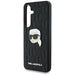 Case Karl Lagerfeld Leather Monogram Pin Logo Karl Head Samsung Galaxy S25 Plus black - Cell phone cases
