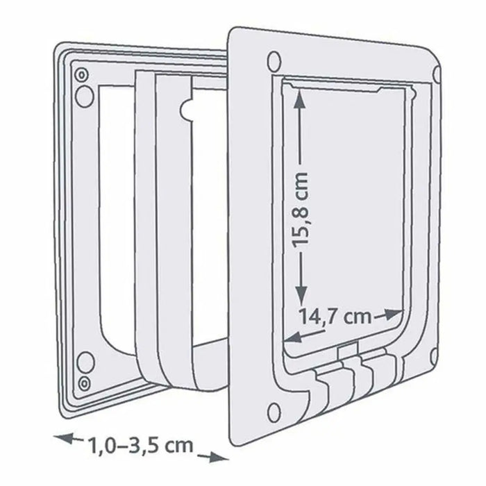 Cat Flap Trixie White Plastic 21,1 × 24,4 CM - Домашни Животни<<<Дом Градина<<<BigBuy&&&Къщички и легълца<<<Домашни