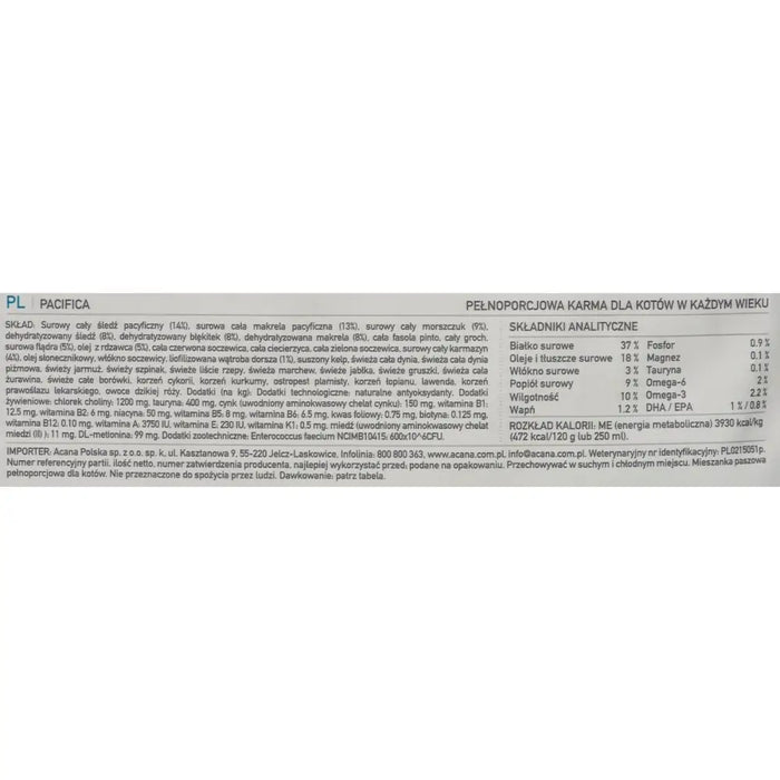 Cat food Acana Pacific Fish 4,5 Kg - Хранене на домашни любимци<<<Домашни Животни<<<Дом Градина<<<BigBuy&&&Dry