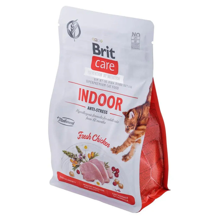 Cat food Brit Care Grain-Free Adult Indoor Anti-Stress Adult Chicken 400 g - Хранене на домашни любимци<<<Домашни