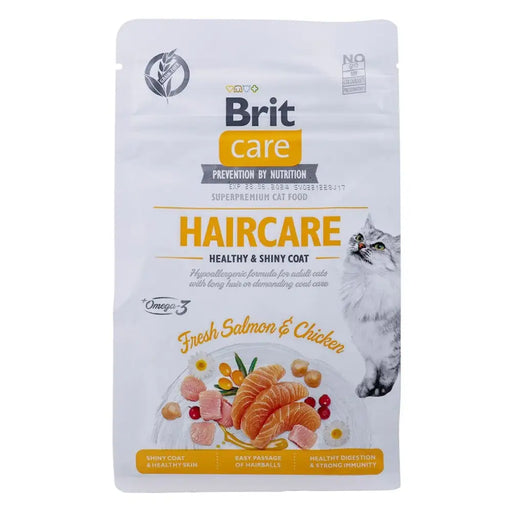 Cat food Brit Care Grain Free Haircare Healthy & Shiny Coat Adult Chicken Salmon 400 g - Хранене на домашни