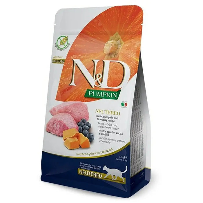 Cat food Farmina Neutered Adult Adult Blueberry Lamb Pumpkin 1,5 Kg - Хранене на домашни любимци<<<Домашни