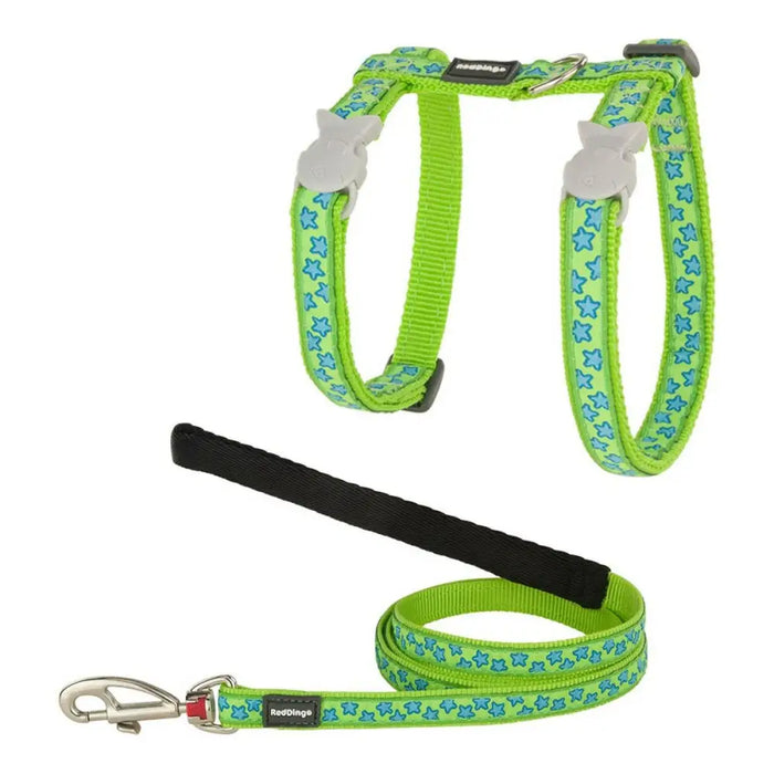 Cat Harness Red Dingo Style Turquoise Star Strap - Домашни Животни<<<Дом Градина<<<BigBuy&&&Пътуване и