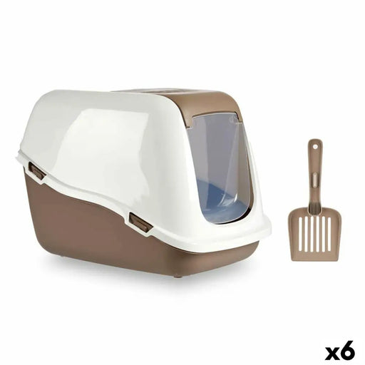 Cat Litter Box Mascow White Beige Plastic 39,7 x 57 x 39 cm 39,7 x 32,5 x 57 cm (6 Units) - Домашни Животни<<<Дом