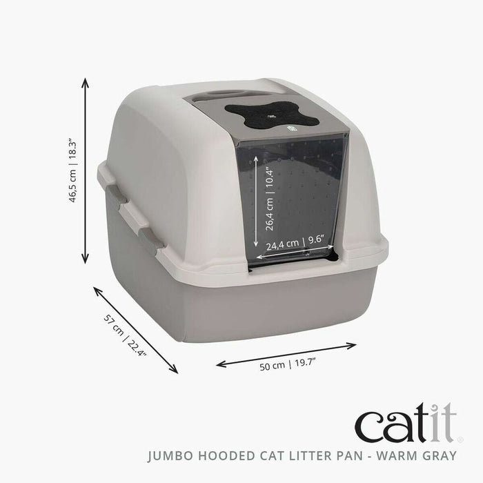 Cat Litter Box Catit 46 x 55 x 45 cm With lid Jumbo Grey Plastic