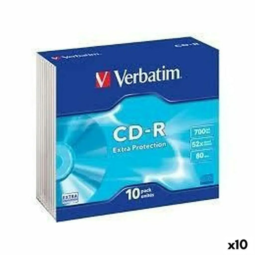 CD-R Verbatim Extra Protection 700 MB 52x 10 Pieces (10 Units) - Електроника Звук<<<Компютри| Електроника<<<BigBuy&&&CD