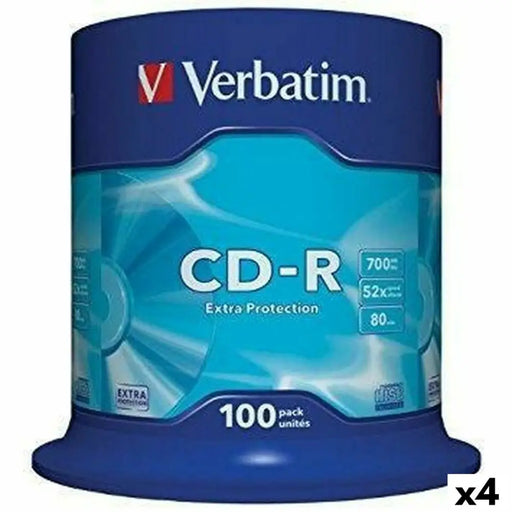 CD-R Verbatim Extra Protection 700 MB 52x 100 Pieces (4 Units) - Електроника Звук<<<Компютри| Електроника<<<BigBuy&&&CD