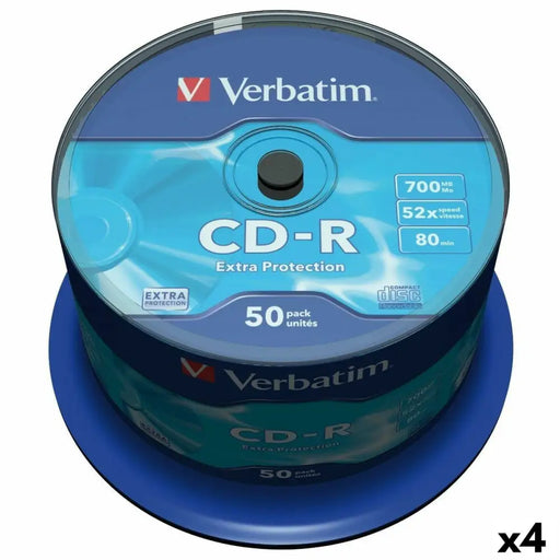 CD-R Verbatim Extra Protection 700 MB 52x 50 Pieces (4 Units) - Електроника Звук<<<Компютри| Електроника<<<BigBuy&&&CD