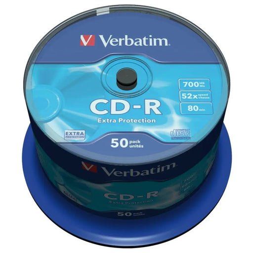 CD-R Verbatim Extra Protection 700 MB 52x 50 Pieces (4 Units) - Електроника Звук<<<Компютри| Електроника<<<BigBuy&&&CD