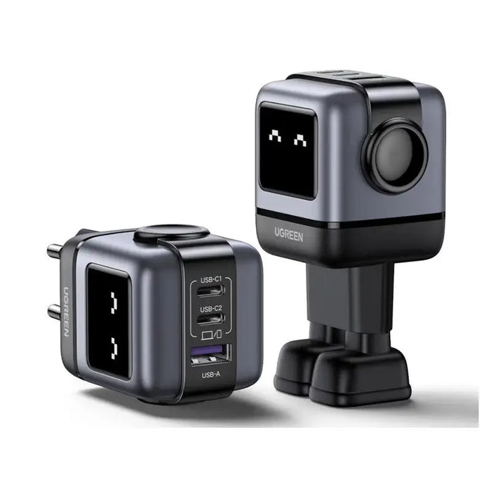 CD361 CHARGER 2xUSB-C,1xUSBA,65W,ROBOT,UGREEN - GRAY - Зарядни устройства<<<Аксесоари за мобилни устройства и