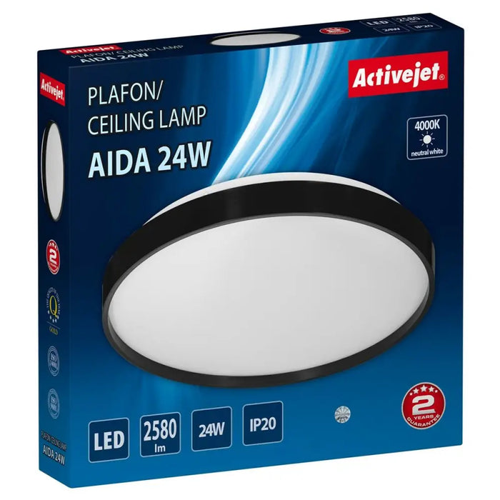 Ceiling Light Activejet AJE-AIDA 24W White Black 80 24 W (4000 K) - Лампи<<<Декорация и Осветление<<<Дом