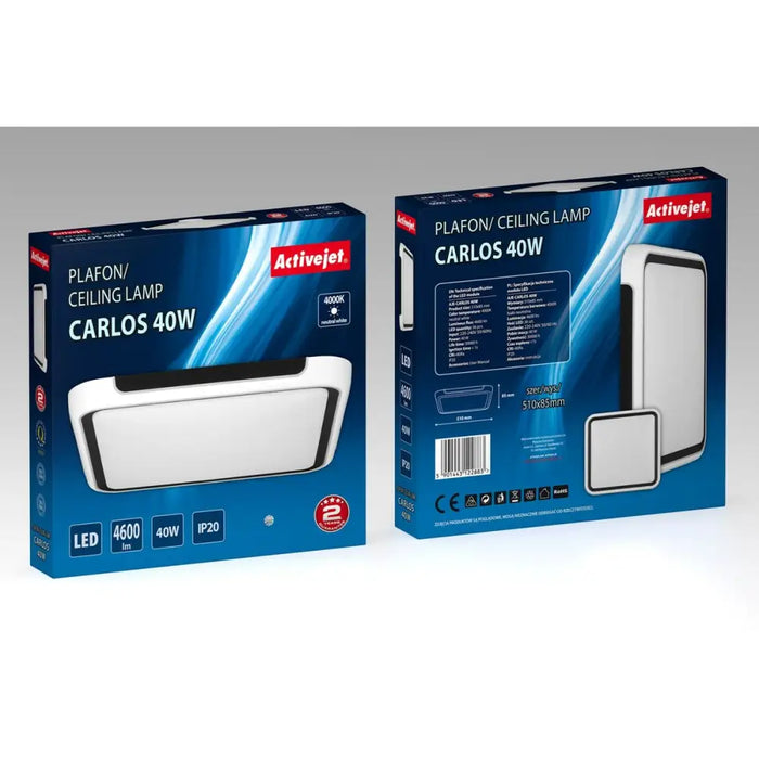 Ceiling Light Activejet AJE-CARLOS 40W White Black 80 (4000 K) - Лампи<<<Декорация и Осветление<<<Дом