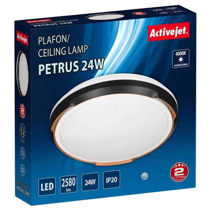 Ceiling Light Activejet AJE-PETRUS 24W White Black Copper 80 24 W (4000 K) - Лампи<<<Декорация и Осветление<<<Дом