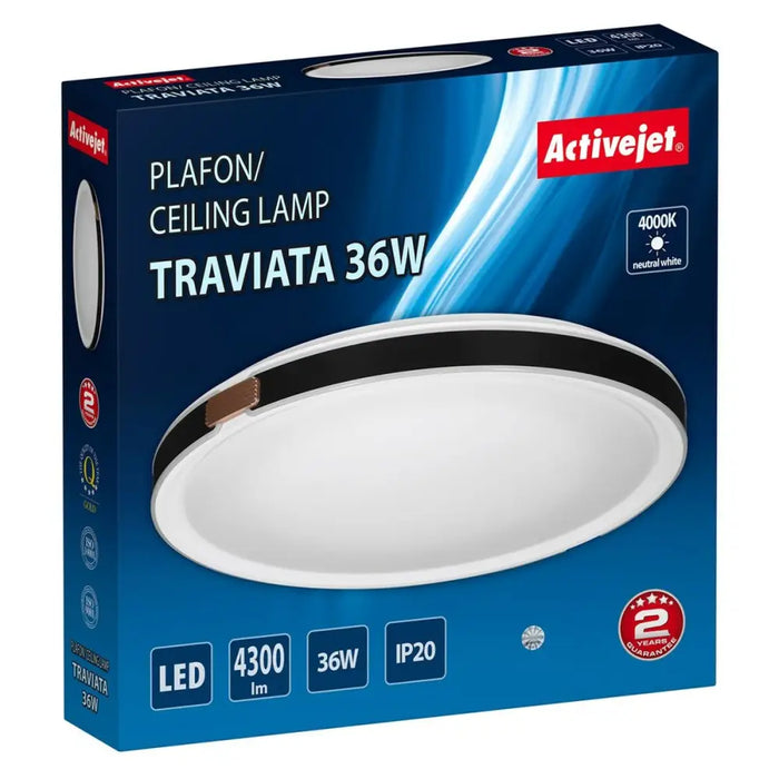 Ceiling Light Activejet AJE-TRAVIATA 36W White Black 80 36 W (4000 K) - Лампи<<<Декорация и Осветление<<<Дом
