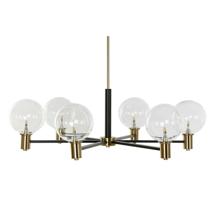 Ceiling Light DKD Home Decor 83 x 83 x 128 cm Crystal Black Golden Metal 9 W - Декорация и Осветление<<<Дом