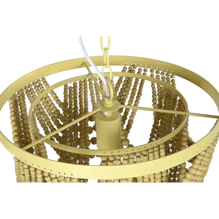 Ceiling Light DKD Home Decor Metal Brown Yellow 50 W MDF Wood (35 x 35 x 95 cm) - Декорация и Осветление<<<Дом