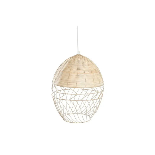 Ceiling Light DKD Home Decor Metal White Light brown Rattan 50 W (30 x 30 x 38 cm) - Декорация и Осветление<<<Дом