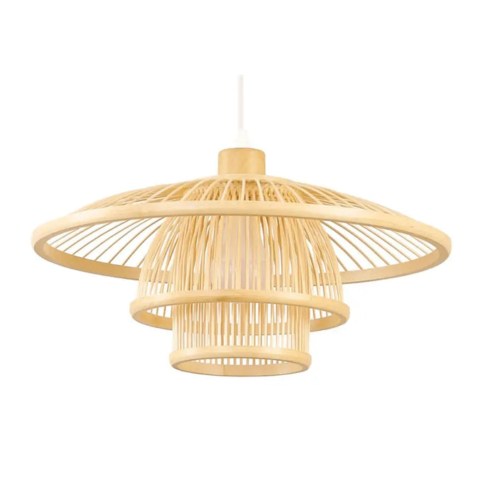 Ceiling Light DKD Home Decor Natural Bamboo 50 W 40 x 40 x 17 cm - Декорация и Осветление<<<Дом