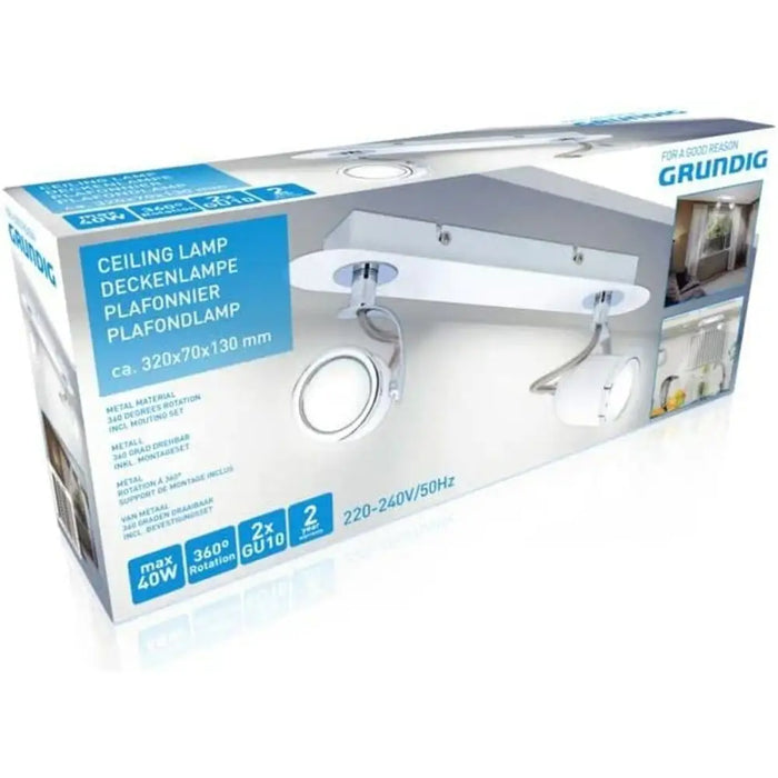Ceiling Light Grundig 871125209961 White Metal 50 W 8 x 13 x 31 cm 360º - Лампи<<<Декорация и Осветление<<<Дом