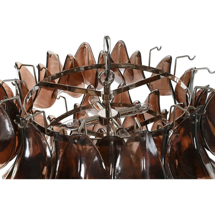 Ceiling Light Home ESPRIT Brown Silver Crystal Steel 25 W 80 x 80 x 80 cm - Декорация и Осветление<<<Дом