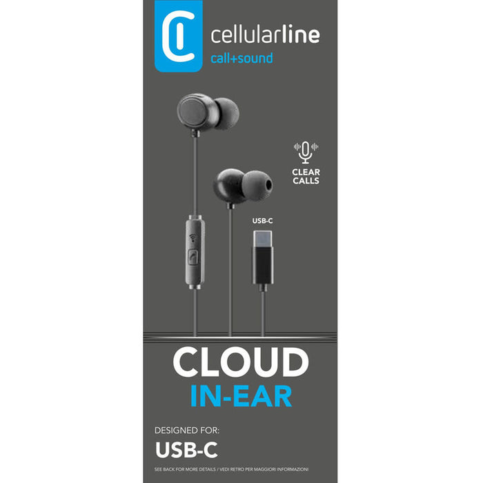 Stereo headphones CELLULAR LINE CLOUD USB-C BLACK