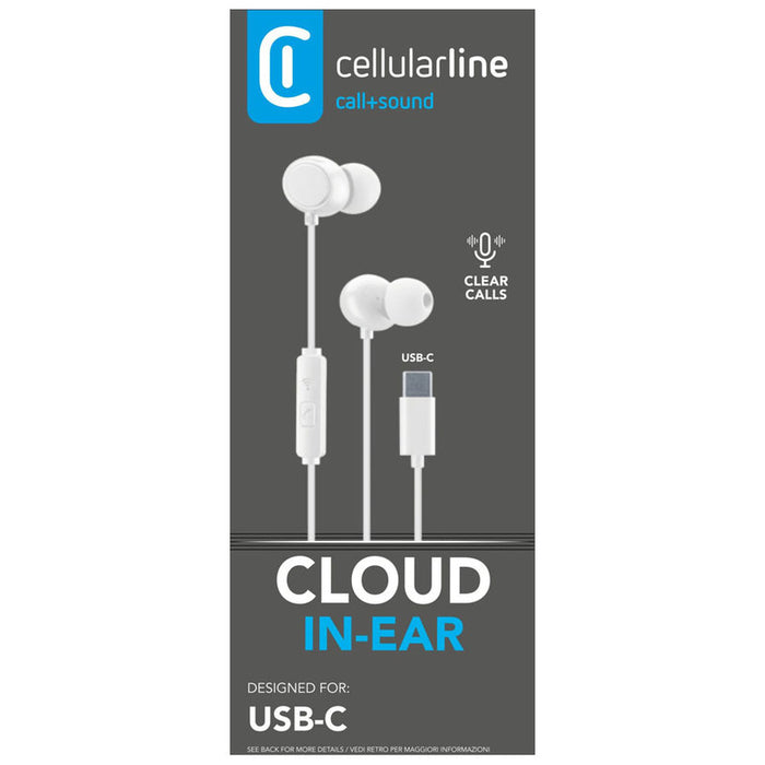 Stereo headphones CELLULAR LINE CLOUD USB-C WHITE