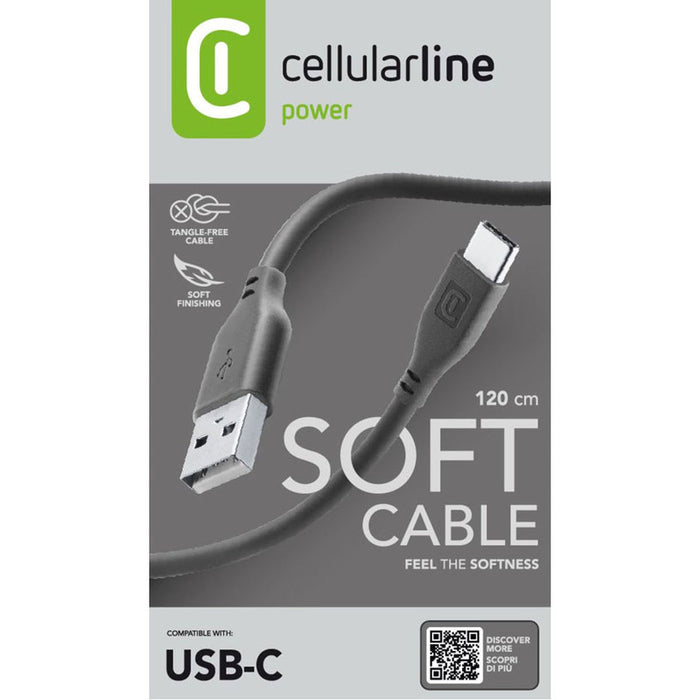 CABLE USB-A TO USB-C 1.2 m BLACK