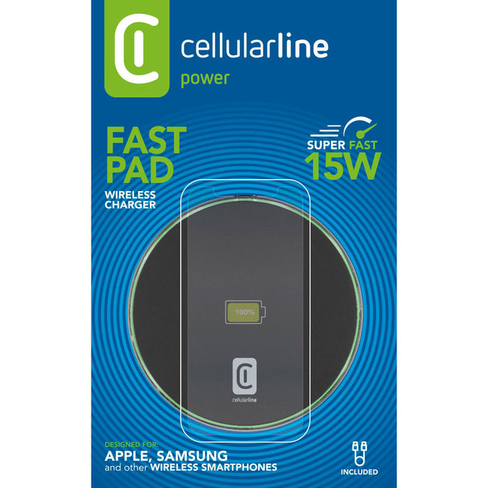 WIRELESS CHARGER FAST PAD 15W BLACK