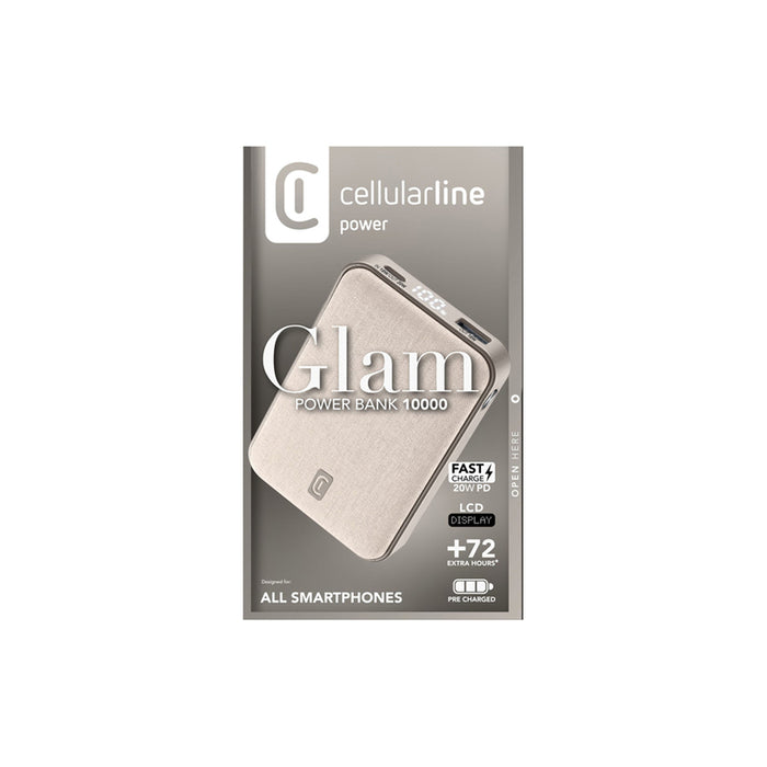EXTERNAL BATTERY CELLULAR LINE GLAM 10000 mAh 20W PD BEIGE
