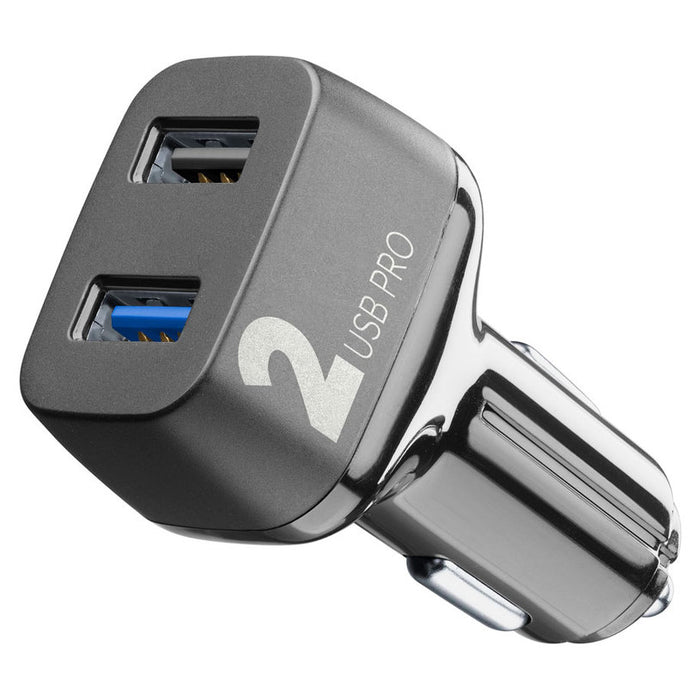 CHARGER 12V 12W+18W USB BLACK