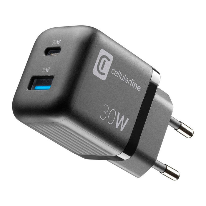 CHARGER 220V 30W PD GAN USB+TYPE-C BK^