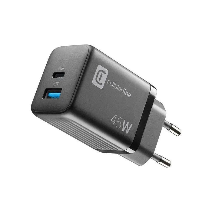 Charger Cellularline 220V PD GaN USB, USB-C 45W