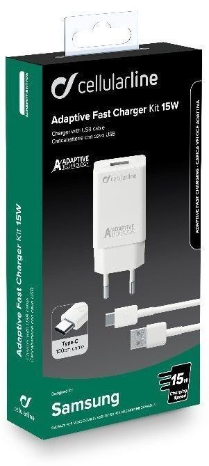 CHARGER 220V 15W + TYPE-C CABLE SAMSUNG Adaptive Fast Charging
