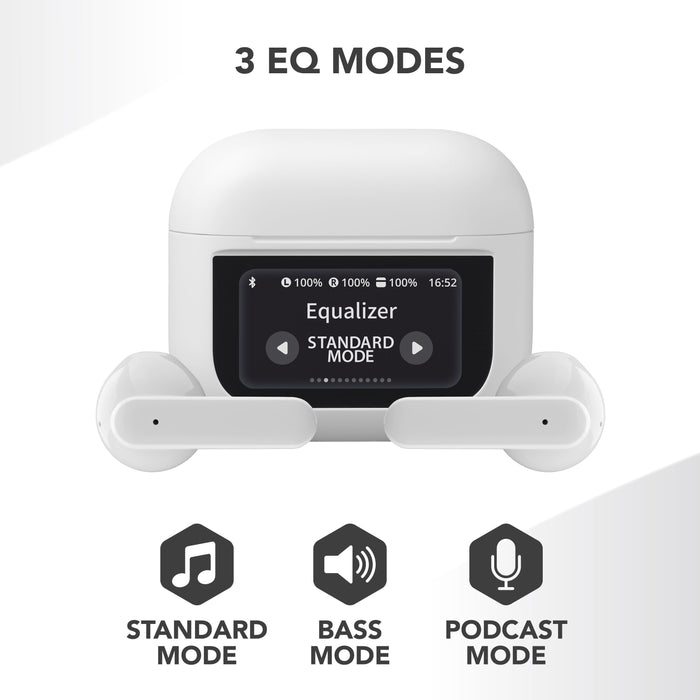 True wireless headphones CELLULAR LINE SOUND GROOVE-LCD WHITE