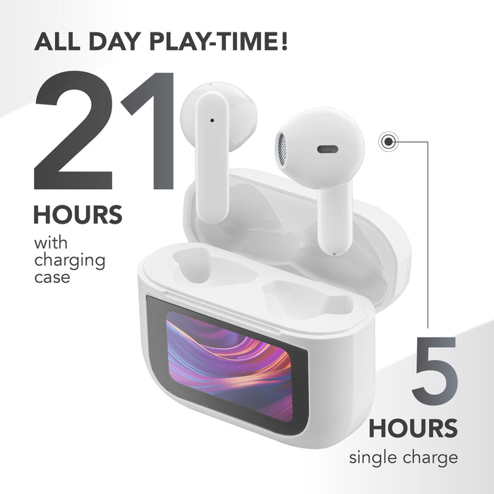 True wireless headphones CELLULAR LINE SOUND GROOVE-LCD WHITE