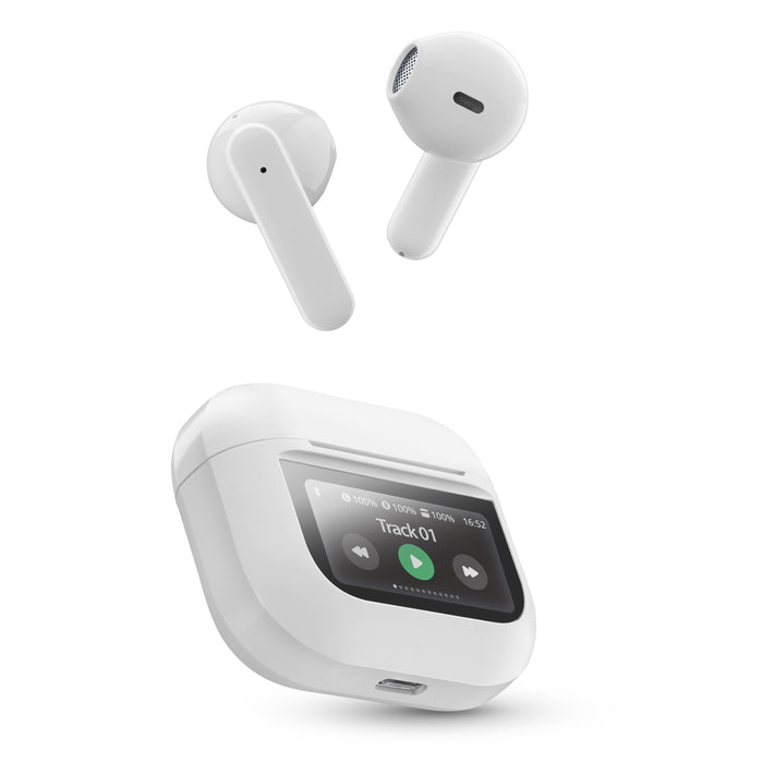 True wireless headphones CELLULAR LINE SOUND GROOVE-LCD WHITE